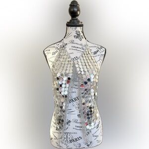 Silver Sequin Halter Top